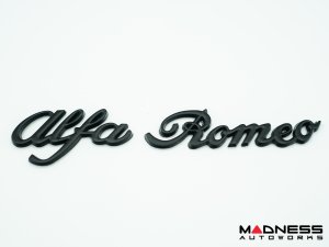 Alfa Romeo Emblems & Badges Kit - Black - "Alfa Romeo" + "Sportiva" Emblems + 2 AR Badges